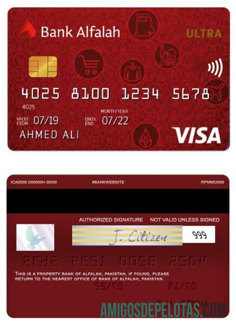 Pakistan Bank Of Alfalah Visa Ultra Cashback Credit Card download for verification